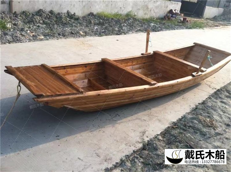4米木質小漁船 傳統老式漁船 小型手劃保潔船